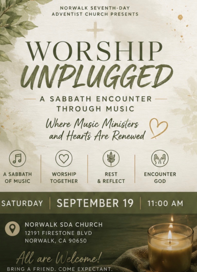 Worship Unplugged flyer — A Sabbath Encounter Through Music