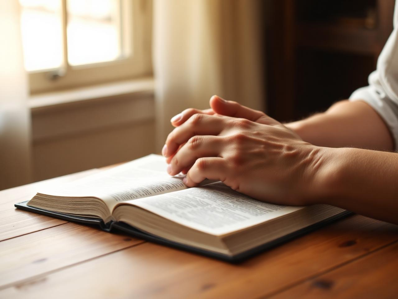 Hands clasped in prayer